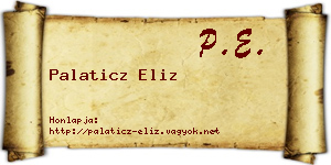 Palaticz Eliz névjegykártya